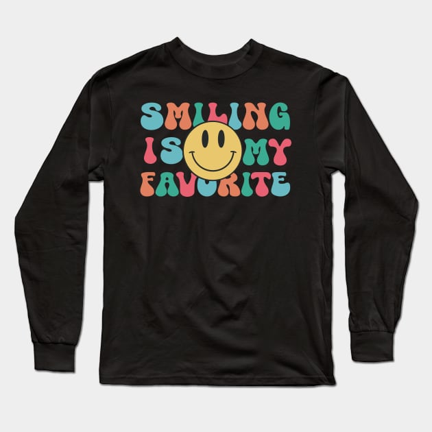 Smiling Is My Favorite Long Sleeve T-Shirt by JBeasleyDesigns